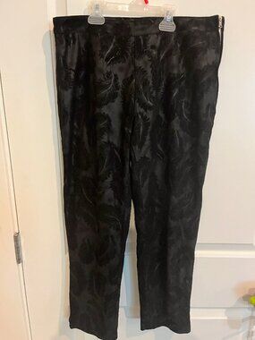 Sheepskin leather pants for women  with feather design